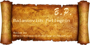 Balassovich Pellegrin névjegykártya